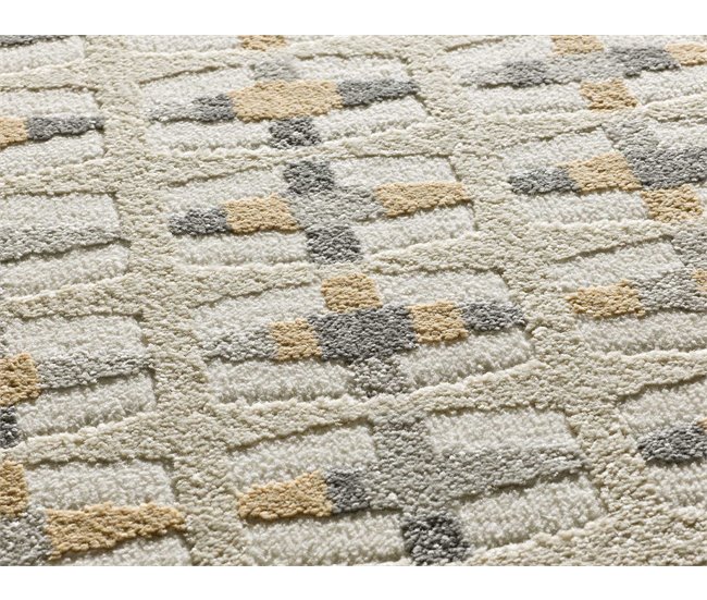 Alfombra geométrica con relieve BARESA - ATTICGO 80x150 Multicolor