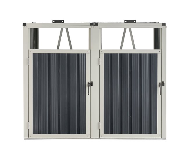 Cobertizo para 2 contenedores de basura acero Tarbek Antracita