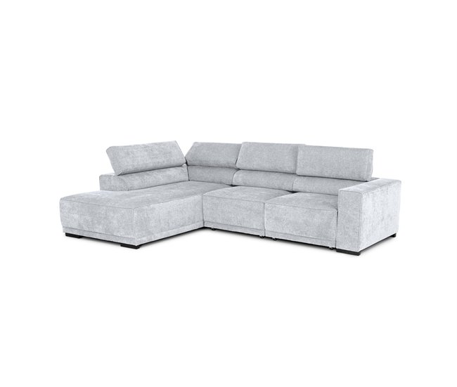 Rinconera con cama MACK izquierda 4 plazas gris claro Gris Claro