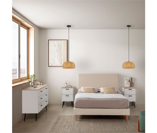 Cabecero Niebla tela borreguito 160 Beige