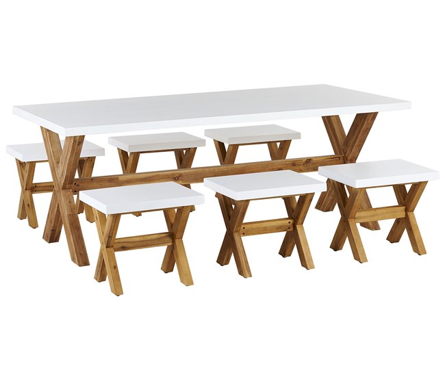 Beliani Conjunto de comedor OLBIA Blanco