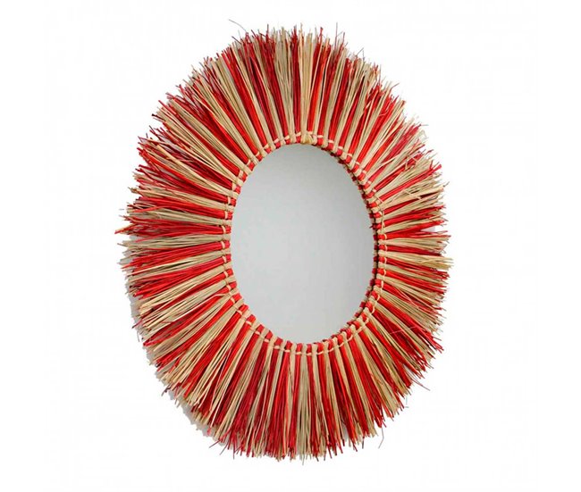Espejo de Pared en Algas Marinas Thinia Home Rojo