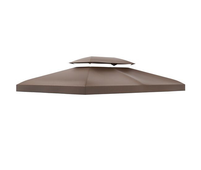 Techo de Repuesto para Cenador Poliéster Outsunny 400x300 Marron