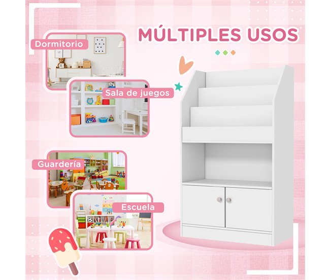 Estantería Juguetes Infantil MDF ZONEKIZ Blanco