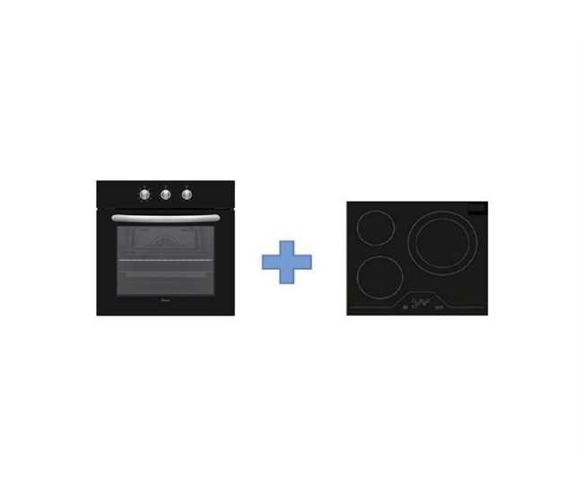 Conjunto de Placa Vitrocerámica + Horno Multifunción Inox