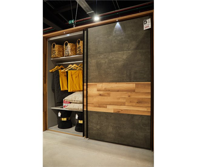 Armario RICCIANO puertas correderas 230x215cm roble Roble