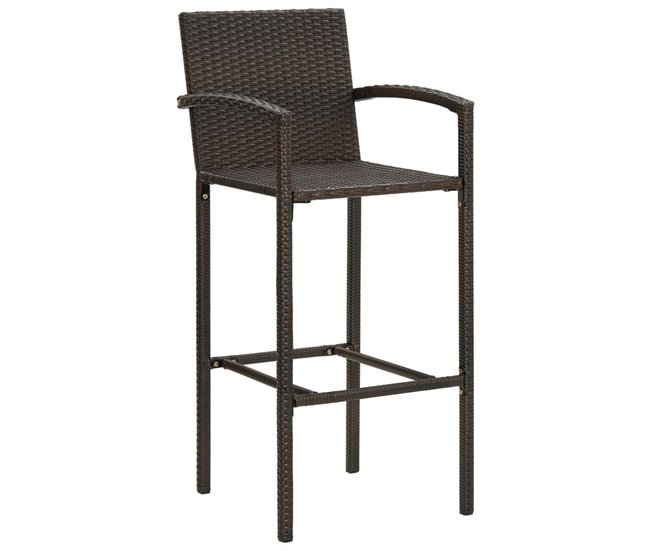 Muebles de bar de jardín   ratán PE reposabrazos Marron