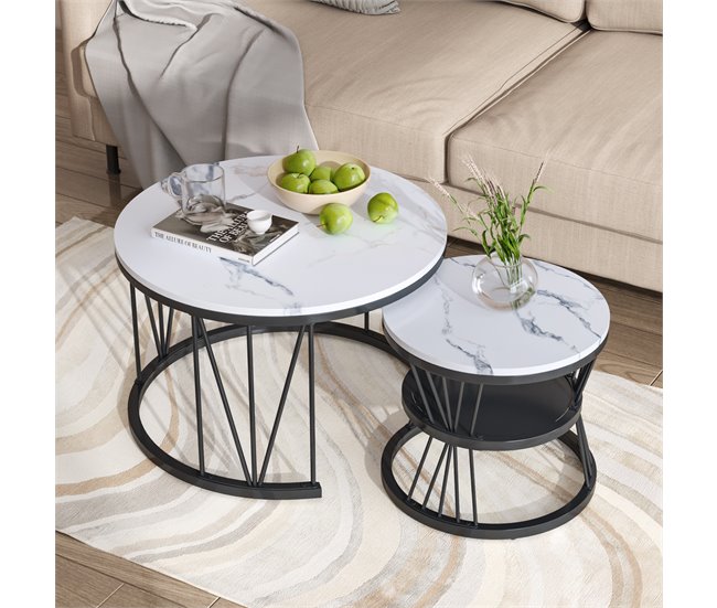 Mesa de centro, mesa auxiliar, mesa de esquina. 70x45 Blanco