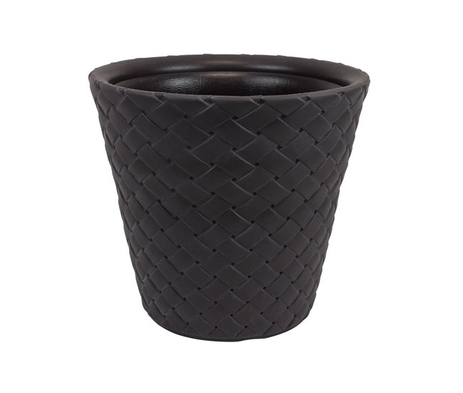 Maceta De Ratan Sintético 28 Litros Chocolate