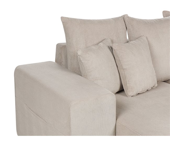 Beliani Sofá esquinero Pana LUSPA Beige