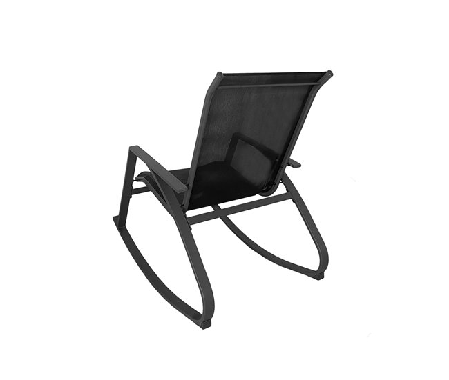Acomoda Textil – Mecedora con Reposabrazos de Balanceo Negro