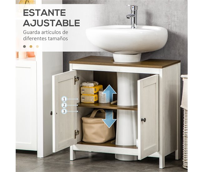 Armario de Baño Melamina de Madera kleankin, hogar - baño 60 Blanco