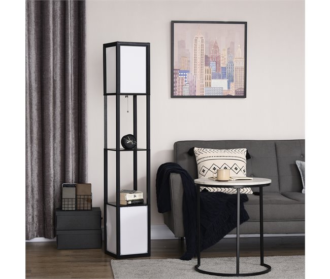 Lámpara de Pie HOMCOM B31-331V90BK Negro