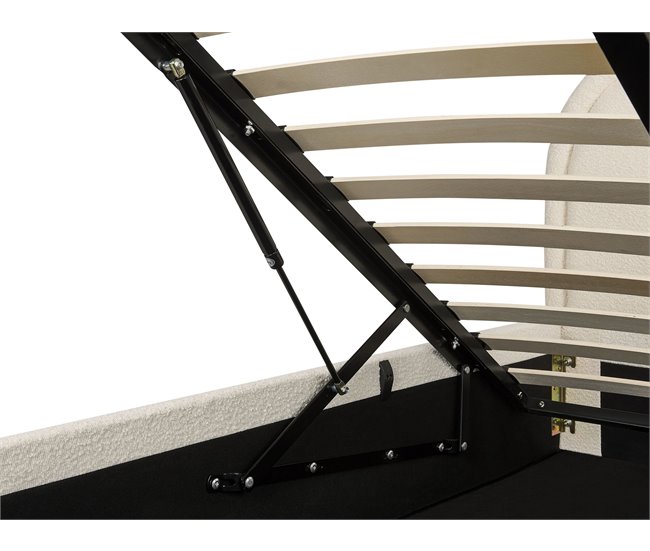 Beliani Cama con almacenaje Bouclé QUILLIEN 192x217 Beige