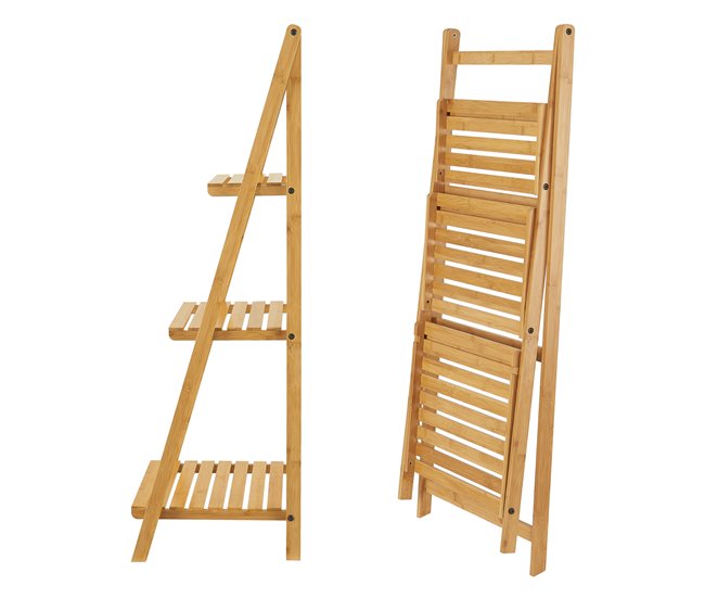 Estantería de escalera de bambú Lapua 3 niveles Natural