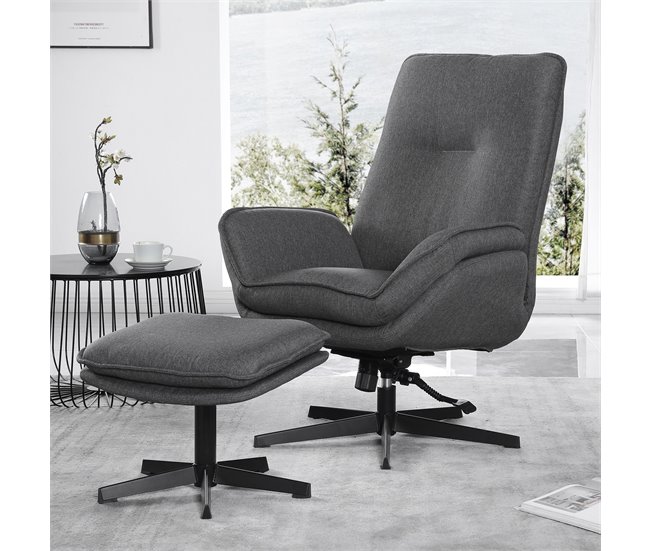 Sillón decorativo rotativo SARA color gris Gris