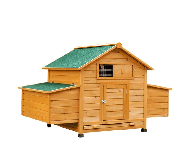 Gallinero de Madera Exterior Madera de abeto PawHut Marron