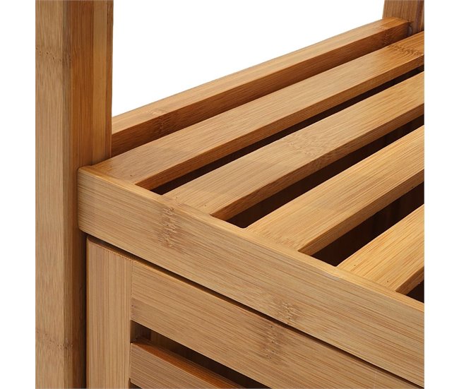 Mueble de baño de bambú mueble estantería SDB04021 Marron Claro