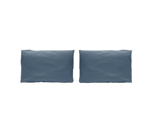 2 Fundas de almohada 100% algodón percal PURE 50x75 Azul