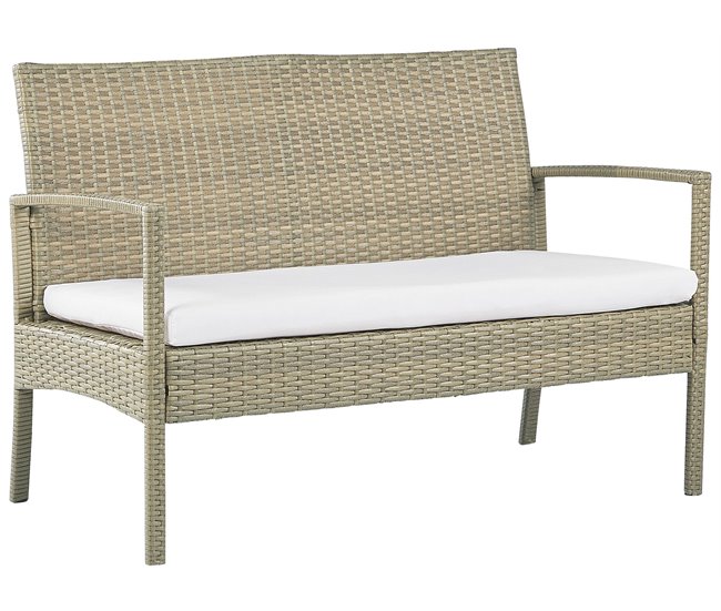 Beliani Conjunto de jardín Ratán sintético MARSALA Natural