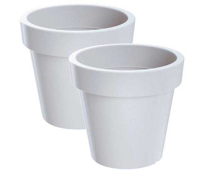 2x Maceta de plastico Lofly Blanco