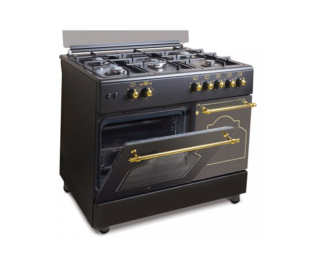 ALPHA Cocina de Gas VULCANO GOLD-90PB Negro