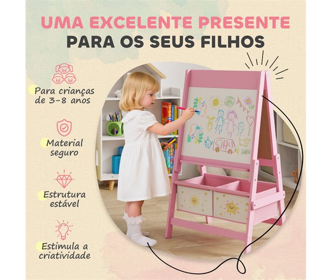 Caballete Infantil MDF, Madera de Pino AIYAPLAY Rosa