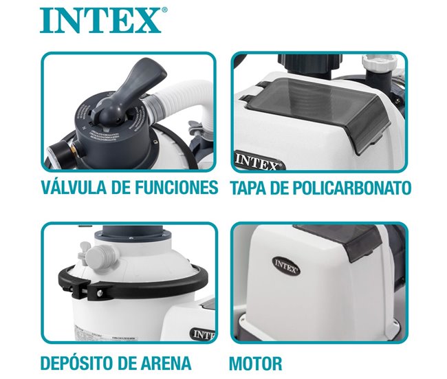 Depuradora de arena INTEX Krystal Clear 5.700 l/h 0,25 hp Gris