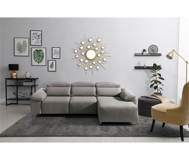 Chaise longue eléctrica BALIO derecha 3 plazas visón Vison