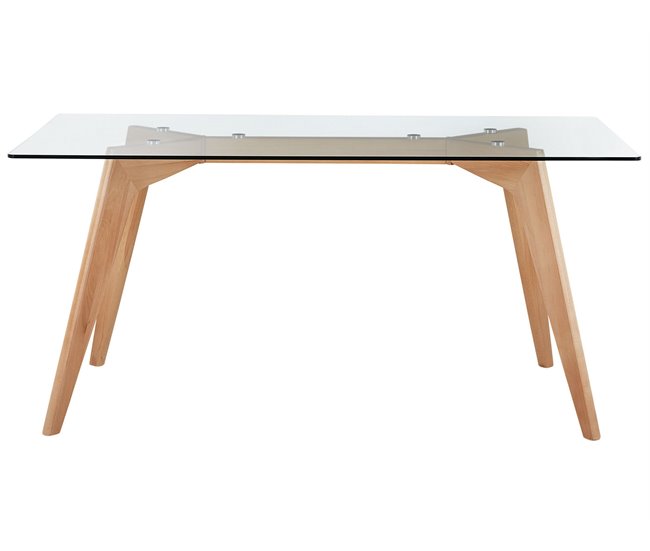 Beliani Mesa auxiliar HOUMA 90x160 Transparente