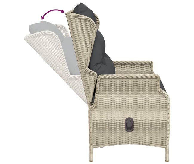 Banco De Jardín De 2 Plazas 112x84 Gris