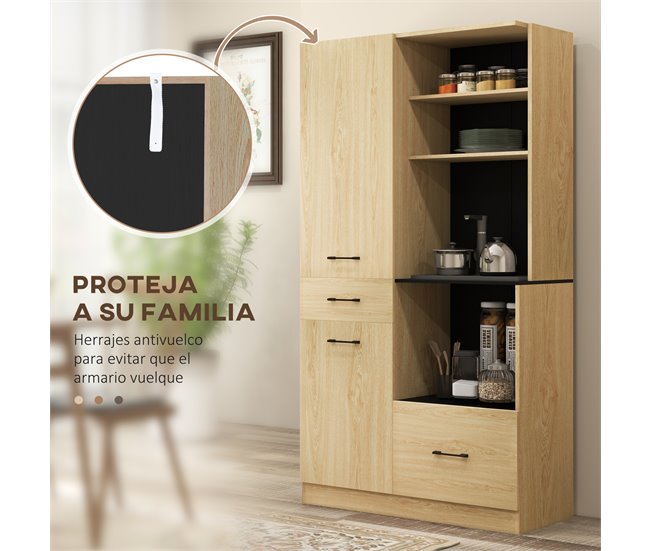 Alacena de Cocina Melamina de Madera HOMCOM Marron