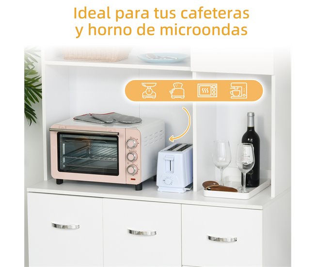 Alacena de Cocina Melamina de Madera HOMCOM, hogar - cocina 100 Blanco