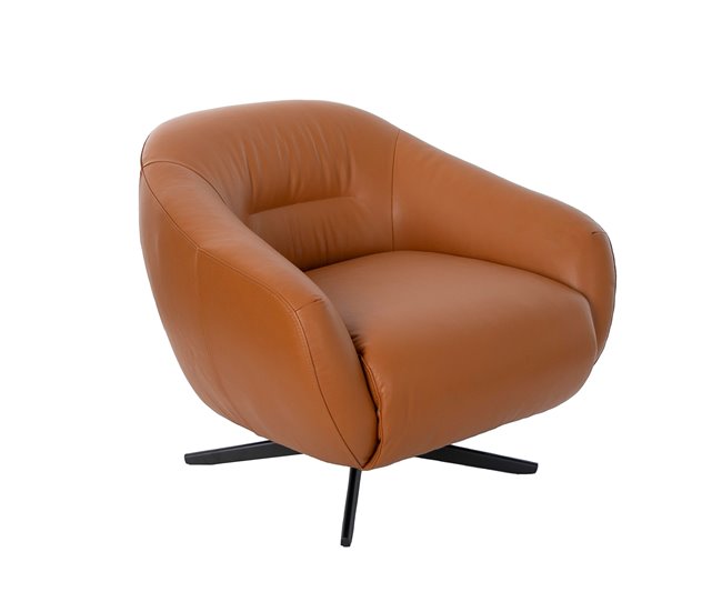 ANGEL CERDA Sillón giratorio piel marrón Marron