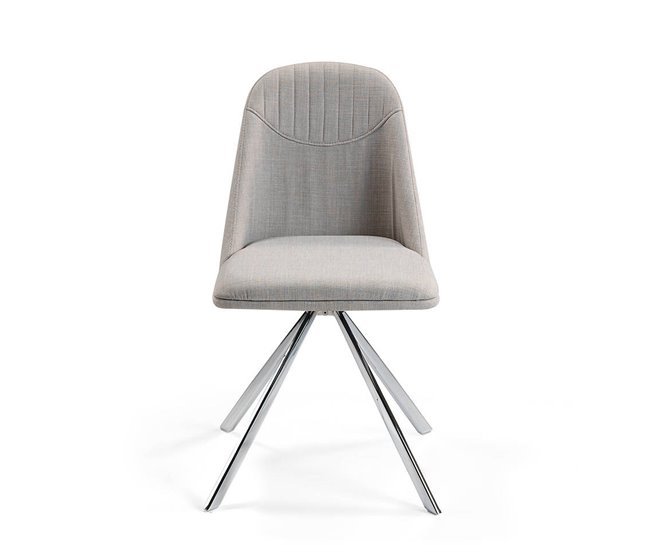 ANGEL CERDA Silla comedor giratoria acero Gris