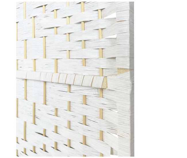 Acomoda Textil – Biombo 3 paneles 180x50 cm Separador de Ambientes Decorativo, Elegante y Funcional para Interior. Panel Blanco de Privacidad Divisor Espacio para Dormitorio, Salón, Oficina y Vestidor Blanco