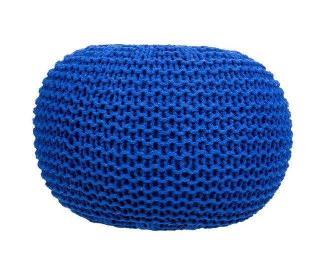 Puff de algodón trenzado Azul