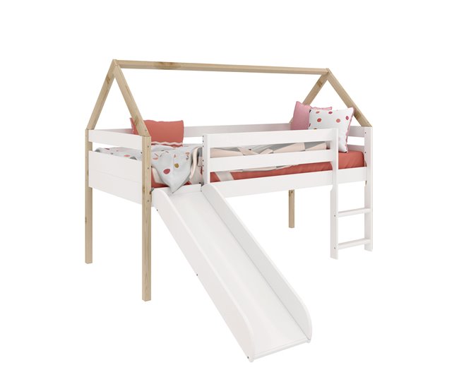 Cama casita tobogán Blanco