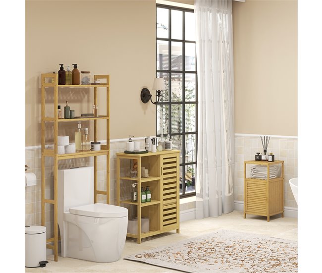 Estantería para Baño Bambú kleankin, hogar - baño 33 Marron