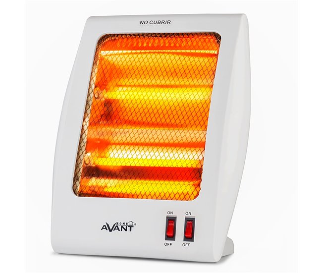 ESTUFA ELÉCTRICA DE CUARZO CON 2 TUBOS Blanco/ Gris