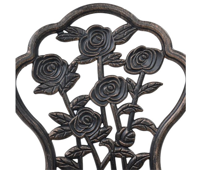 2 Sillas de jardín bistró de aluminio fundido Marron