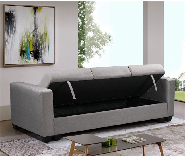 Sofa Cama Keyla con Arcon Gris