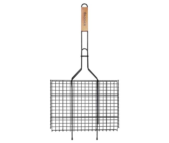 WELL HOME - Parrilla para hamburguesas Grill Rack antiadherente Negro