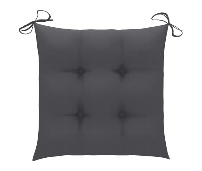 2 Sillas de jardín plegables de madera con cojines Antracita