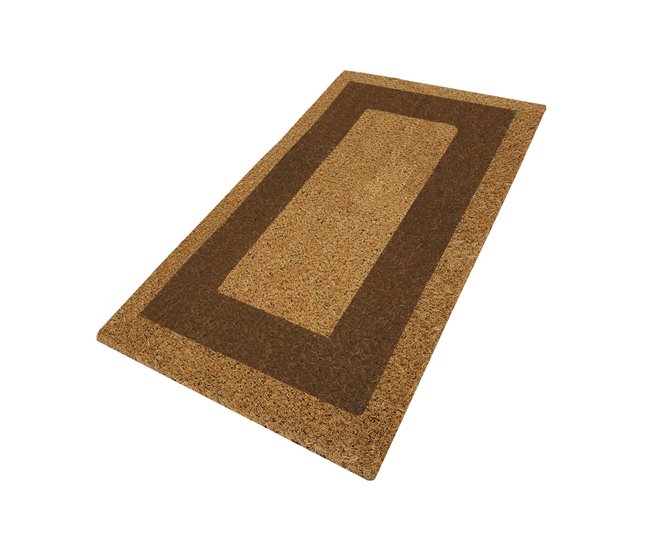 Acomoda Textil - Felpudo de Coco Natural Ecológico con Cenefa. 40x70 Marron