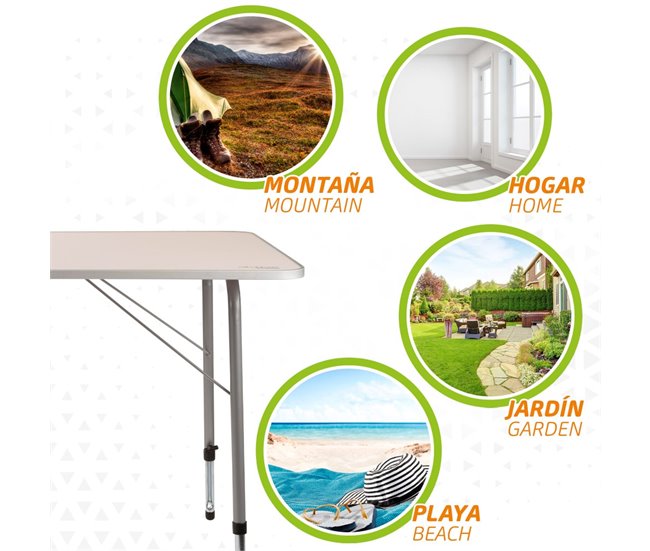Mesa camping plegable altura regulable Aktive Camping Blanco