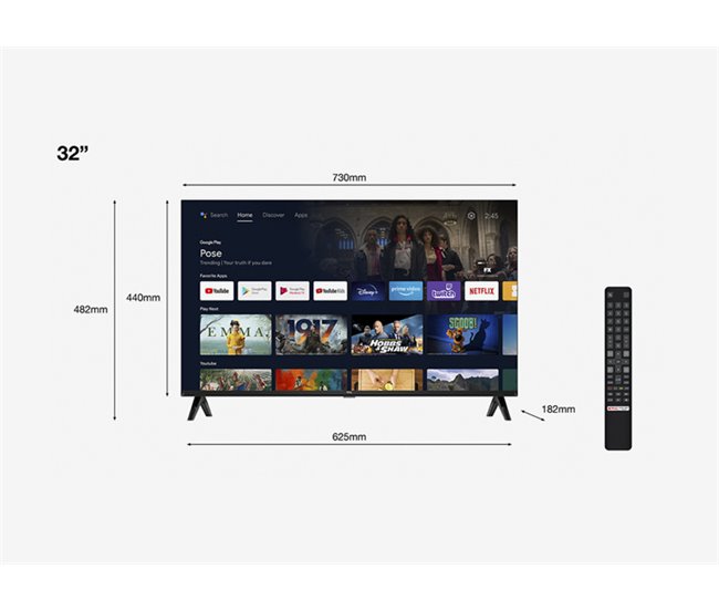 TV 32 pulgadas TCL 32S5400AF Smart TV ULTRA HD Negro