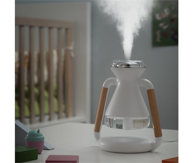 Humidificador Difusor de Aromas y Cargador Inalámbrico 3 en 1 Multicolor