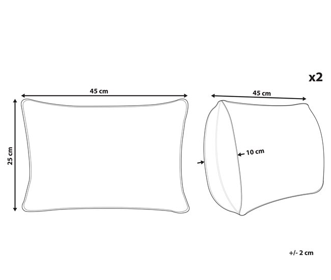 Beliani Cojín decorativo HAKONE 45x25 Beige