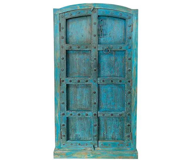 Armario de madera acabado artesanal Azul